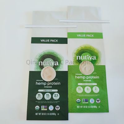 kaufen Zusammengepasste 8-Seiten-Dichtung Stand-Up-Tasche mit Zinntie Flachboden für Proteinpulver online manufacture