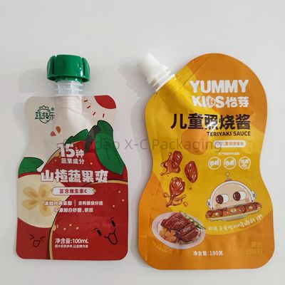 kaufen Puree Verpackung Spritze Stand-up-Tasche, BRC Lebensmittel-Grad Flüssigkeitstaschen mit Spritze online manufacture