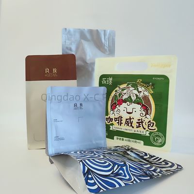 Anpassbar 8 Seiten Siegel Tasche beliebte Lebensmittelqualität Quadratische Bodenverpackung Tasche