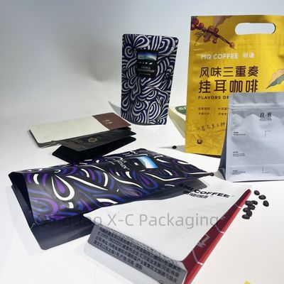 Speicherung von Lebensmitteln Nüsse Kaffeebohnen Lebensmittelqualität Anpassungsfähige Kraftpapiertüte mit Fenster-Stand-up-Tasche Schwarz Doypack Zip Lock